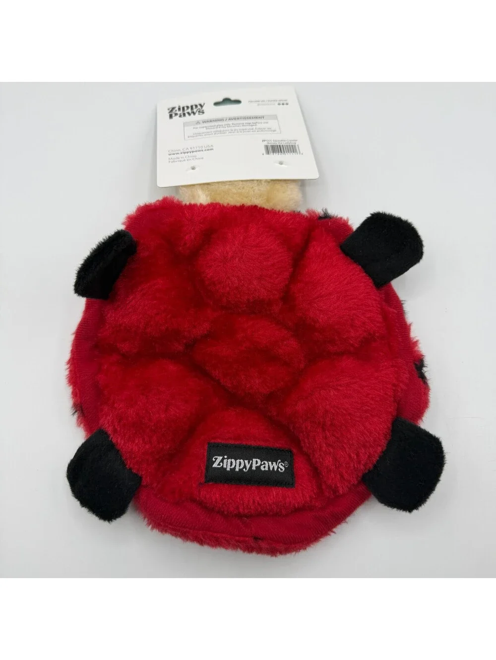 ZippyPaws Squeakie Crawler Ladybug Plush Dog Toy No Stuffing Squeaker NWT Betsey